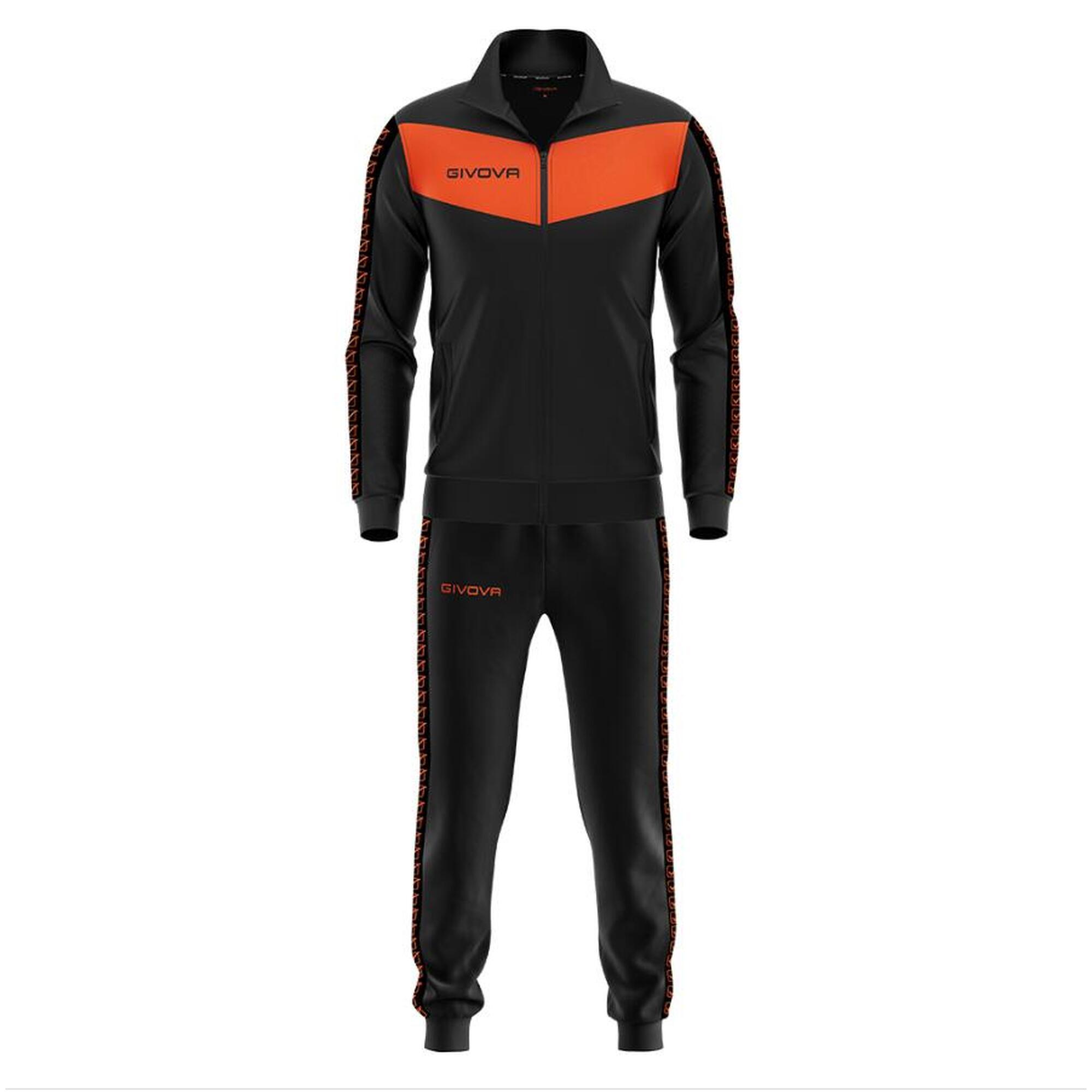 Givova - Survêtement Full Zip Homme - Givova Noir Et Orange - Survêtement - Noir|orange - 48 Xl - Decathlon
