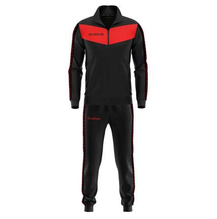 Survêtement Full Zip Homme - Givova noir et rouge