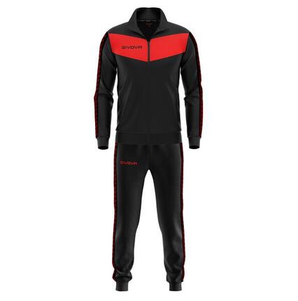 Survêtement Full Zip Homme - Givova noir et rouge