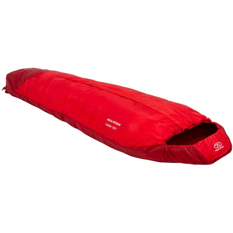 Mummyslaapzak Trekker 250 -10°C met muskietennet - Rood - volwassenen