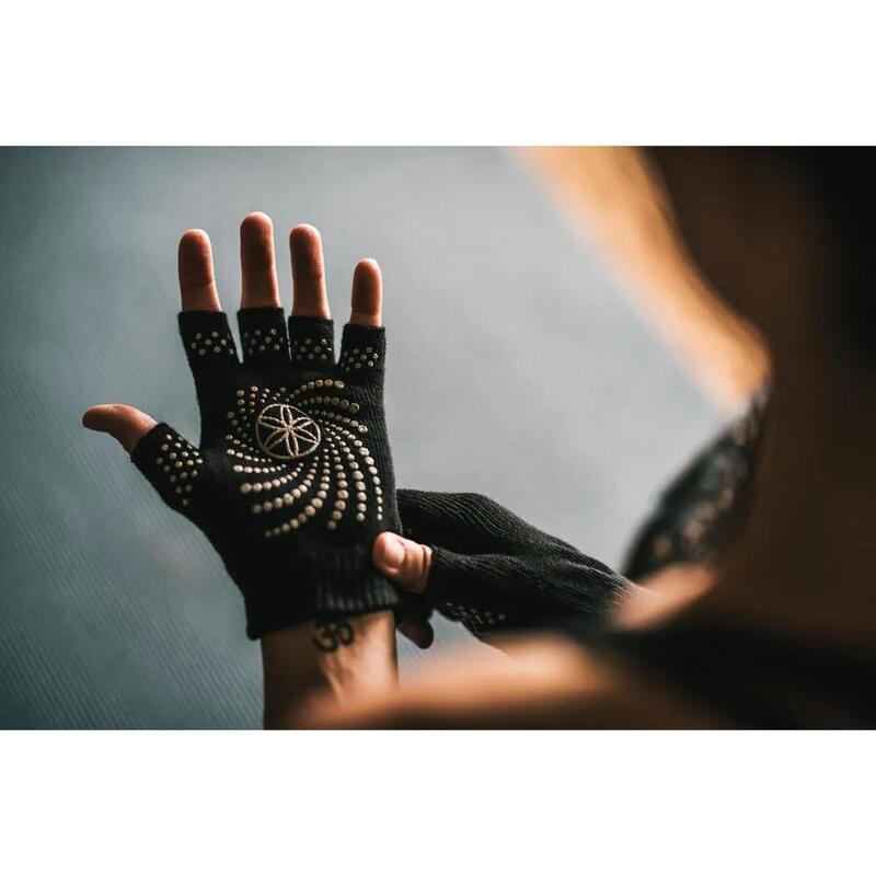 Gaiam Grippy Yoga Gloves - Gants antidérapants - Noir/Gris