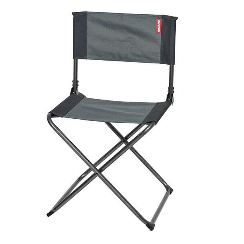 Chaise camping pliante gris noir