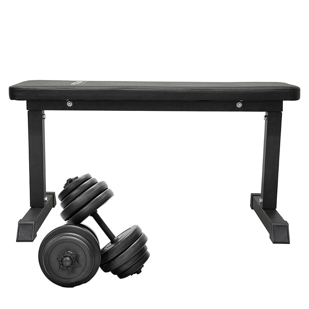 FOCUS FITNESS Trainingsbank Force 3 - incl. verstelbare dumbbellset 28 kg