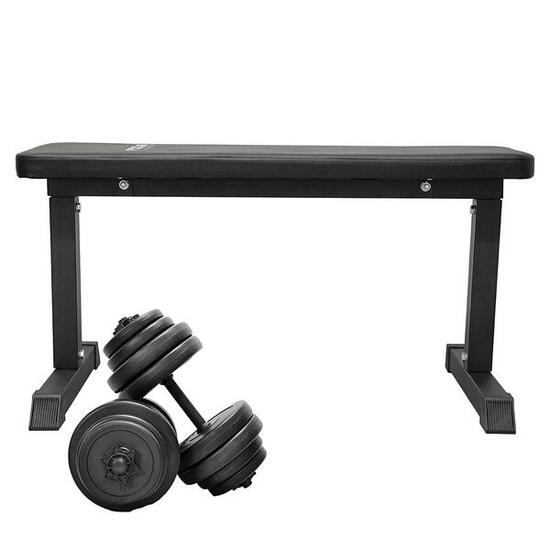 Banc d'exercice Force 3 - avec jeu d'haltères réglables 28 kg