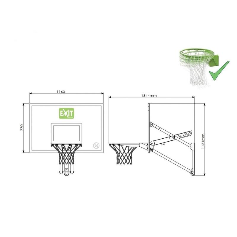 Panier de basketball pour fixation murale avec cercle dunk Exit Toys Galaxy