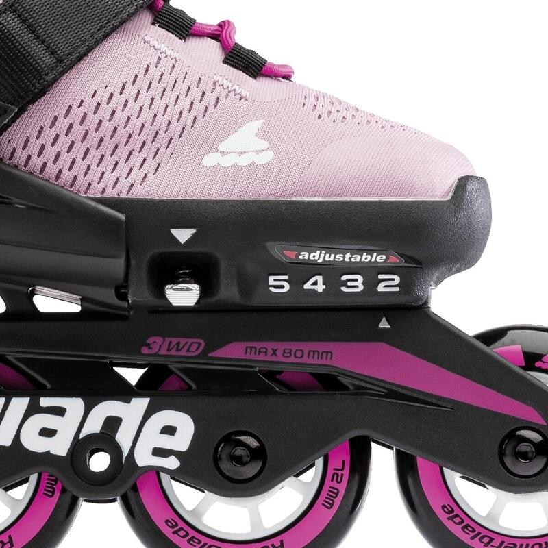 Microblade G Kids Fitness Inline Skate - Pink/White - Size: UK 4 - 7 - Large