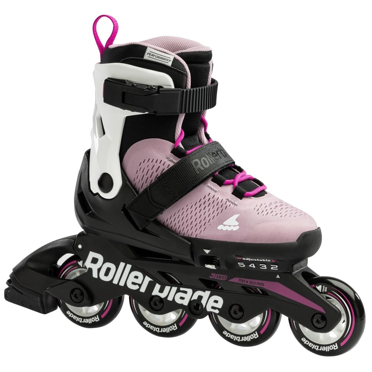 ROLLERBLADE Microblade G Kids Fitness Inline Skate - Pink/White - Size: UK 4 - 7 - Large