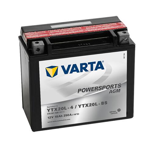 Acumulator moto Varta AGM YTX20L-BS 12V 18Ah 518901026