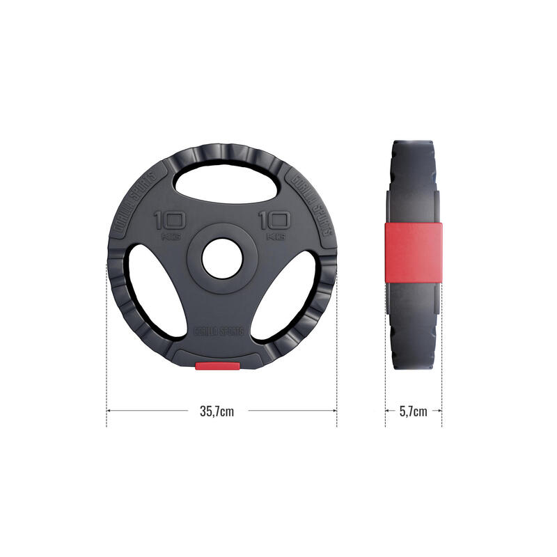 Disc Olimpic cu Grip umplut cu ciment  Ø 50/51mm de la 1,25 kg la 15 kg