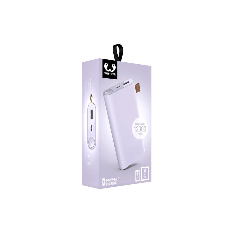 Fresh n Rebel 12000 mAh powerbank USB-C – Dreamy Lilac