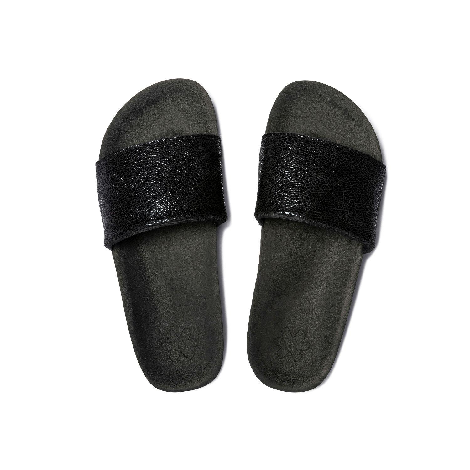 Flip Flop - Femme Sandale Pool Metallic Cracked Noir - Sandales - Noir - 40 - Decathlon