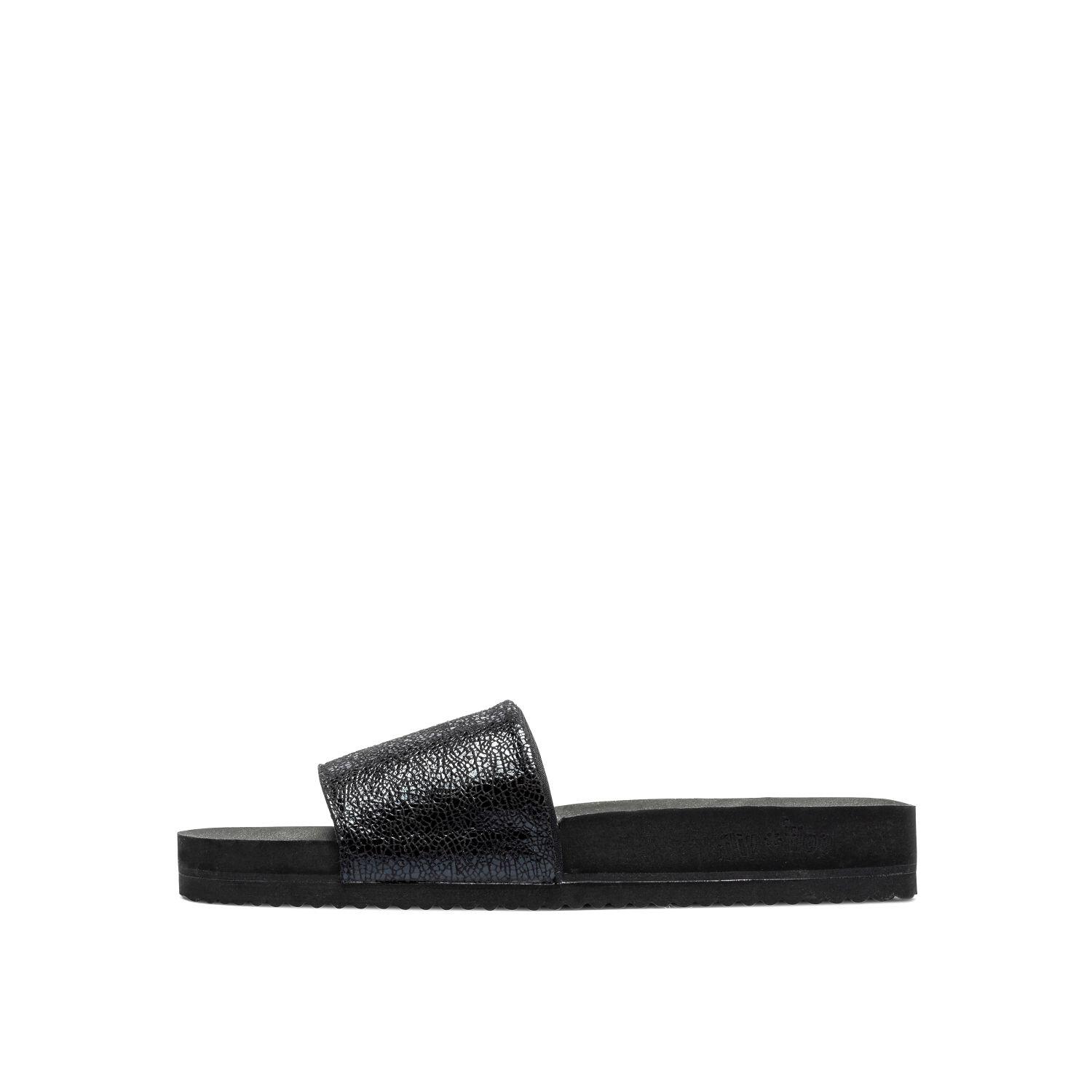 Femme Sandale pool metallic cracked Noir 2/3