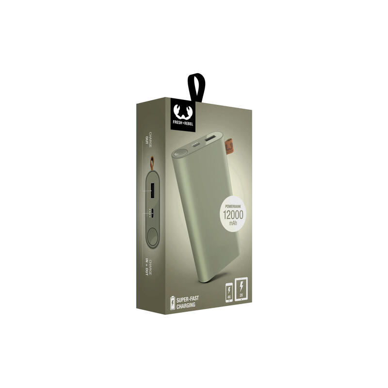 Fresh n Rebel 12000 mAh powerbank USB-C – Dried Green