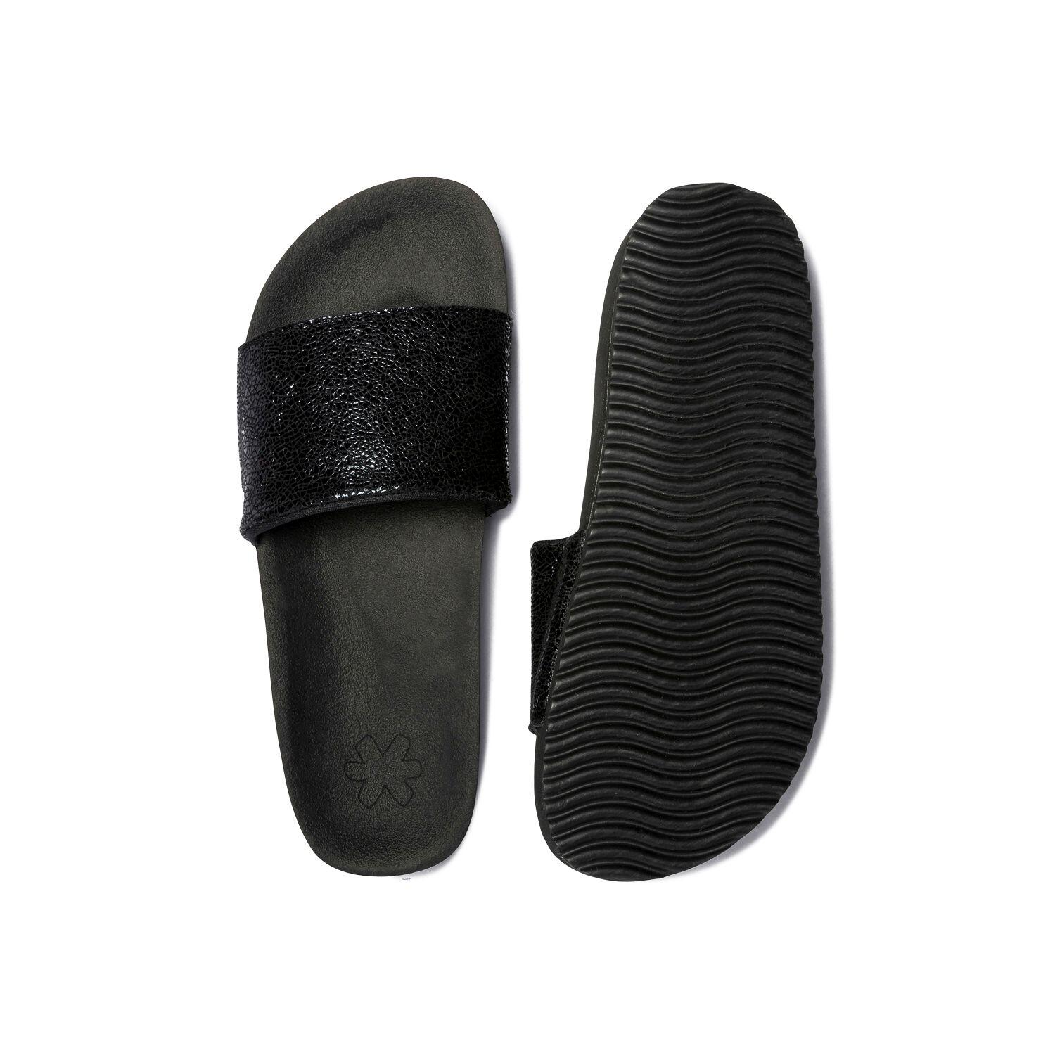 Femme Sandale pool metallic cracked Noir 3/3