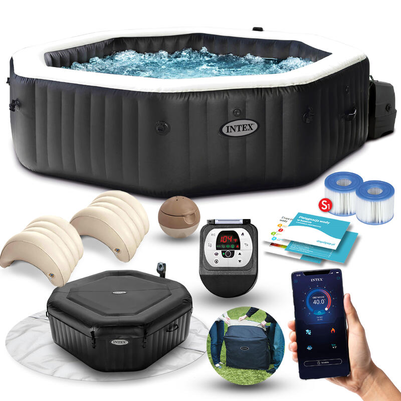 INTEX Baignoire de massage à bulles Octogone PureSpa