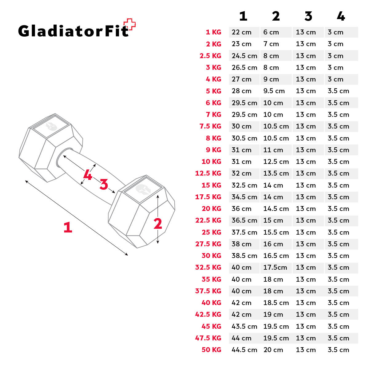 Manubrio esagonale in gomma GladiatorFit 4/5