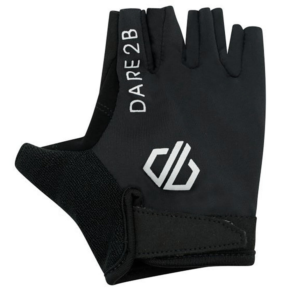 Mens Pedal Out Fingerless Suede Gloves (Black) 2/4