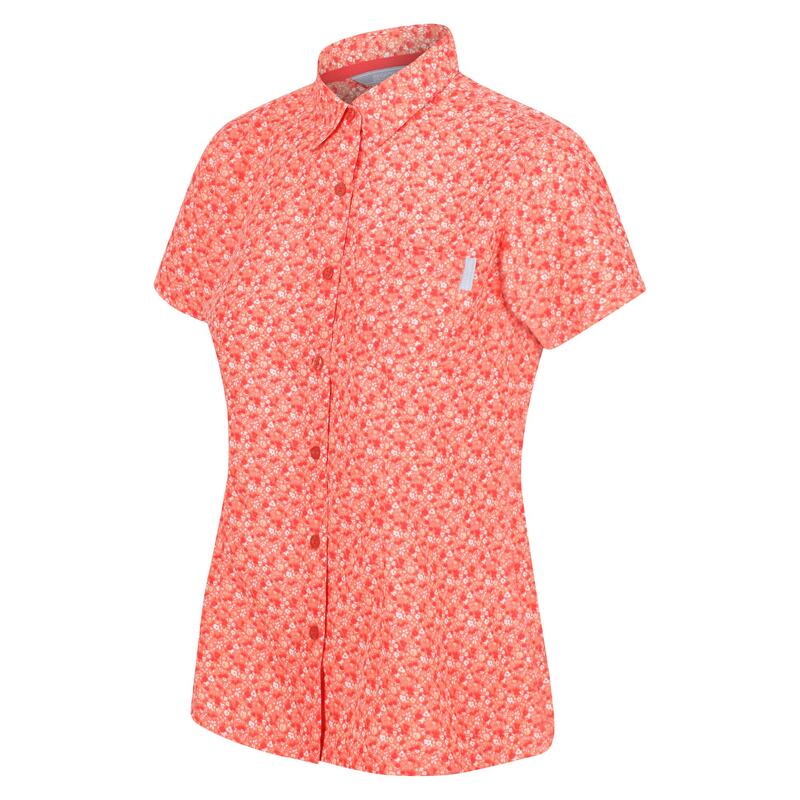 Dames Mindano VI Ditsy Print Shirt (Fusion Koraal)