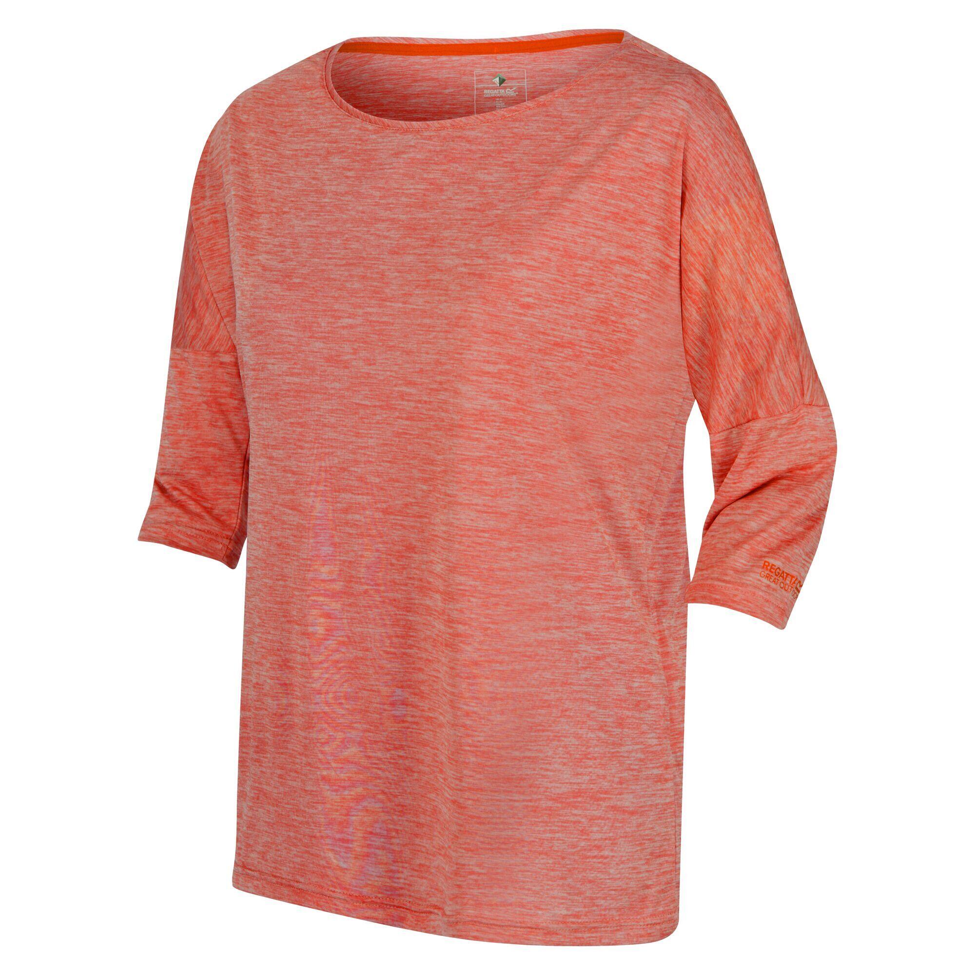 Womens/Ladies Pulser II 3/4 Sleeve TShirt (Neon Peach) 3/4