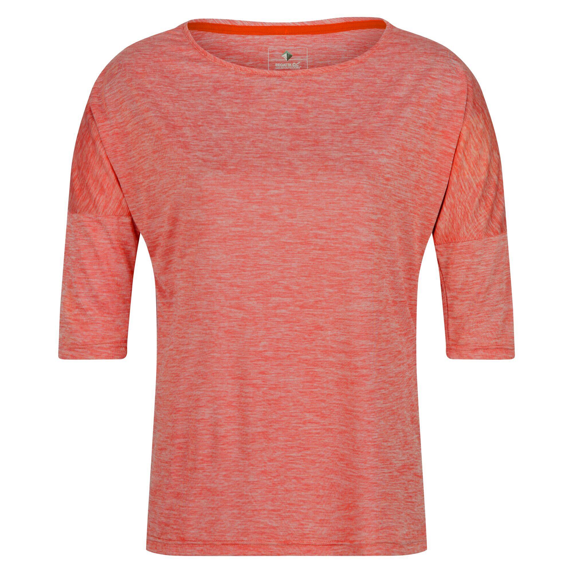 REGATTA Womens/Ladies Pulser II 3/4 Sleeve TShirt (Neon Peach)