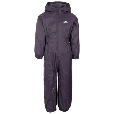 Kids unisex dripdrop gewatteerd waterdicht regenpak (donkergrijs)