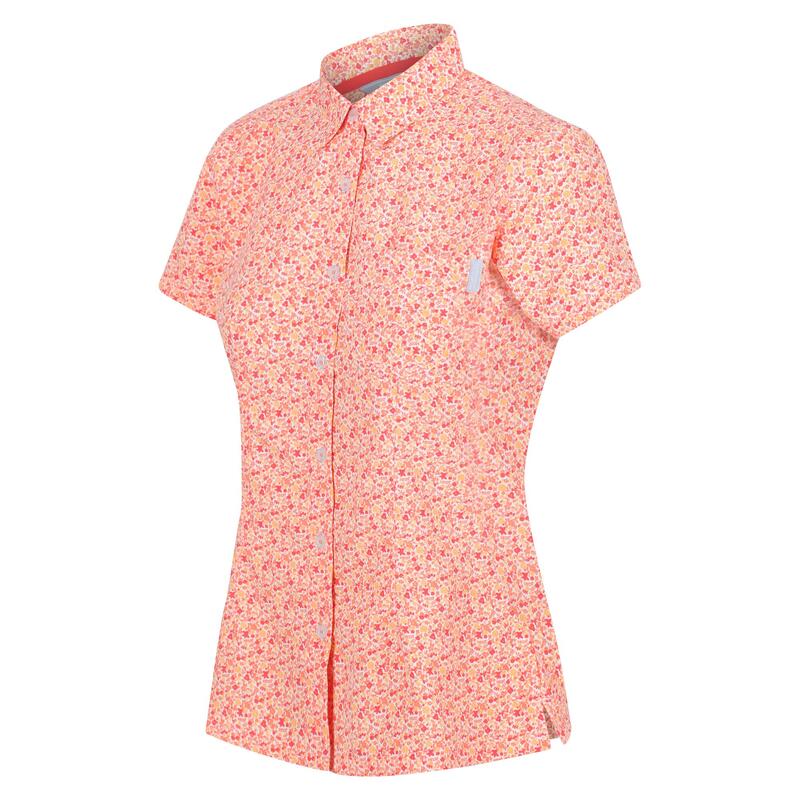 Dames Mindano VI Ditsy Print Shirt (Papaya)