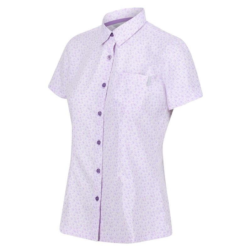 Dames Mindano VI Daisy Shirt met korte mouwen (Pastel Lila)