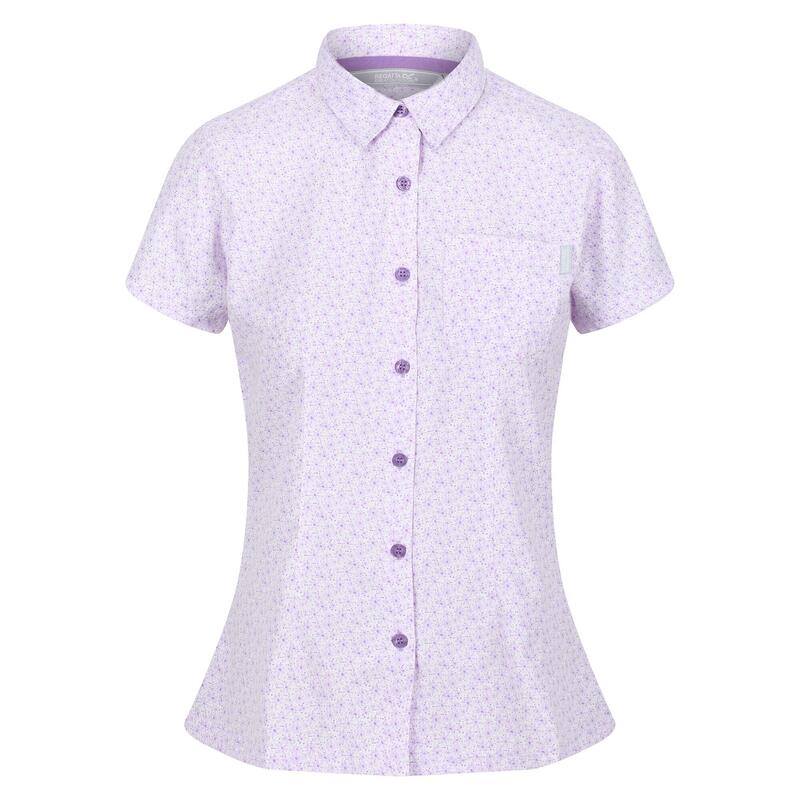 Dames Mindano VI Daisy Shirt met korte mouwen (Pastel Lila)