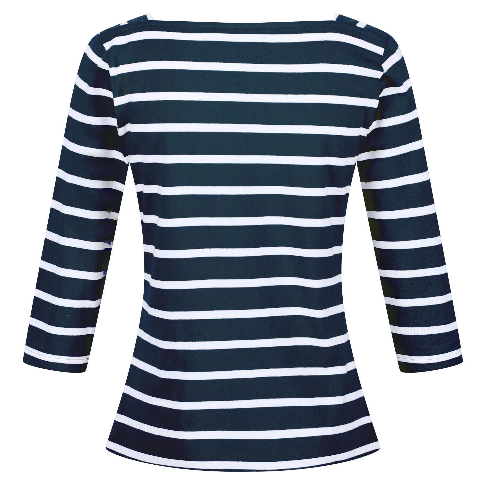 Womens/Ladies Polexia Stripe TShirt (Navy/White) 2/5