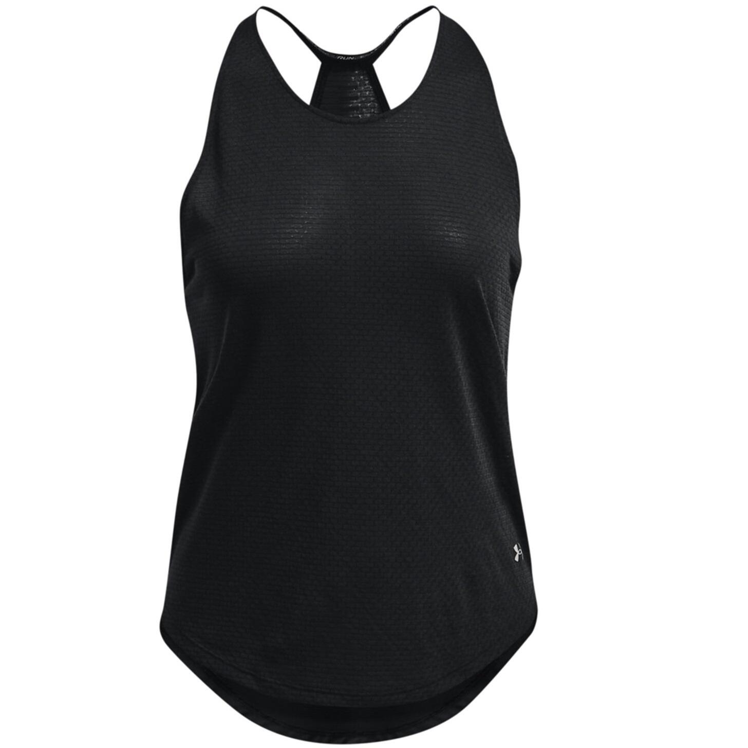 Womens/Ladies Streaker Tank Top (Black/Black) 1/4