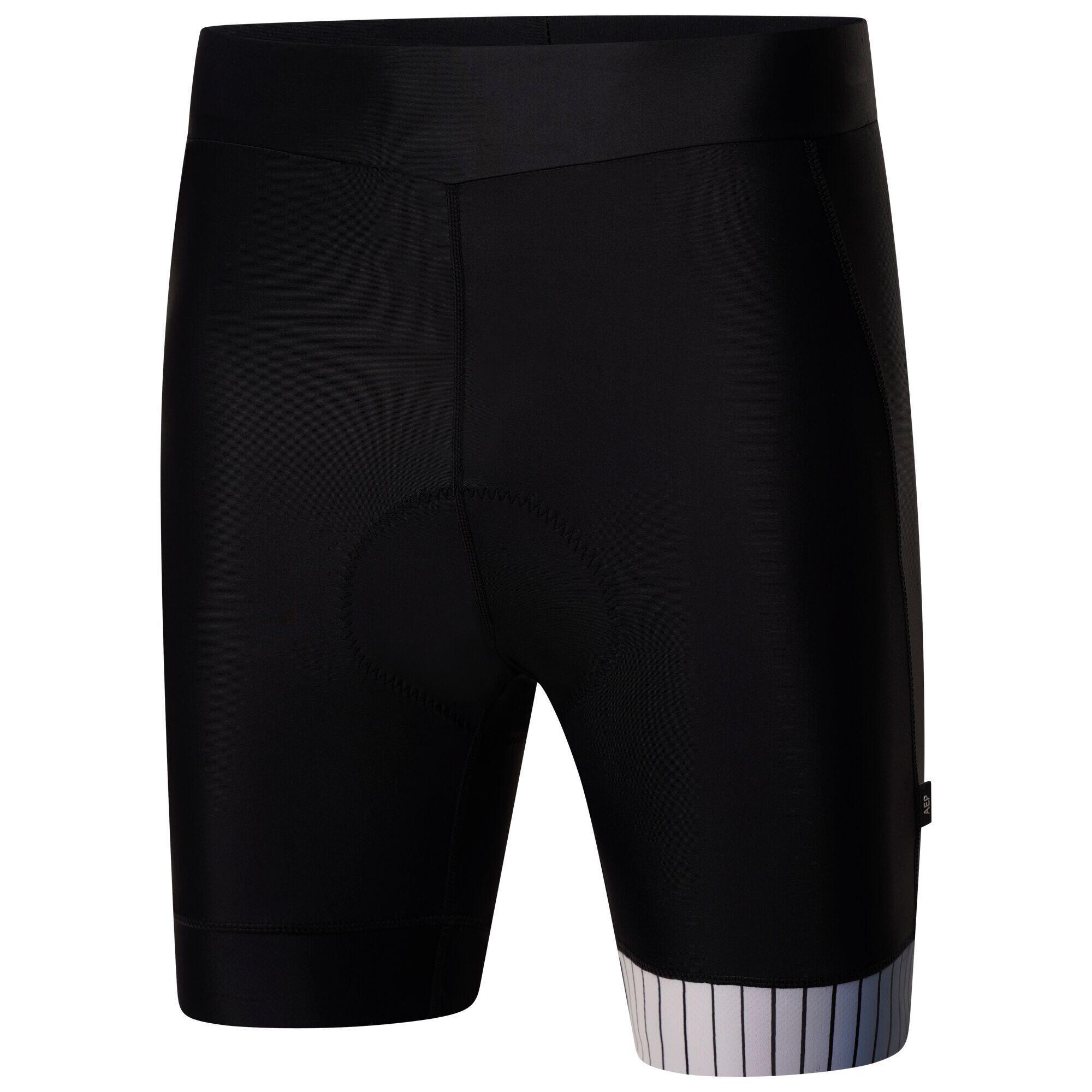 Mens Virtuous Wool Effect Cycling Shorts (Black) 3/5
