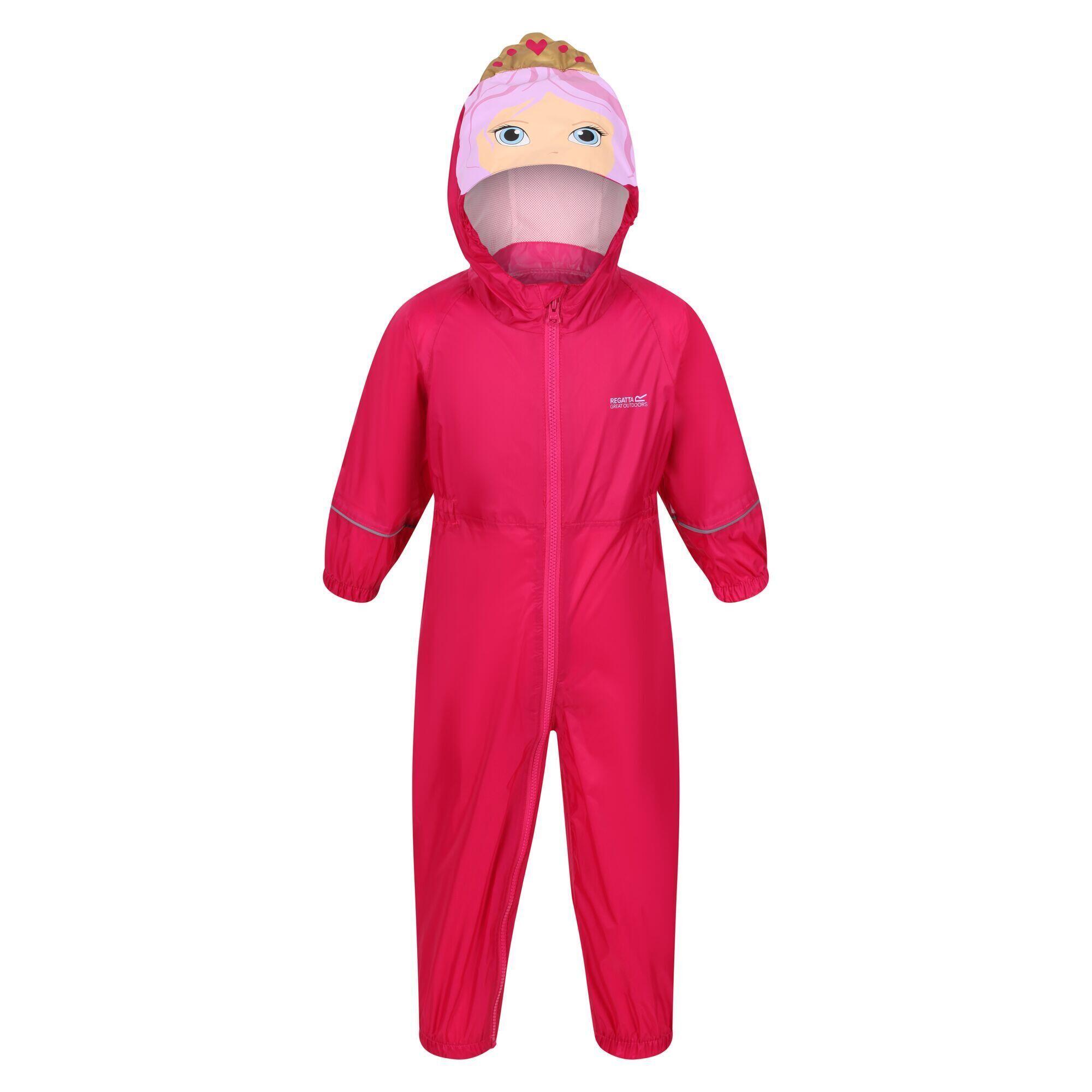 REGATTA Childrens/Kids Charco Princess Waterproof Puddle Suit (Pink/Fuchsia)