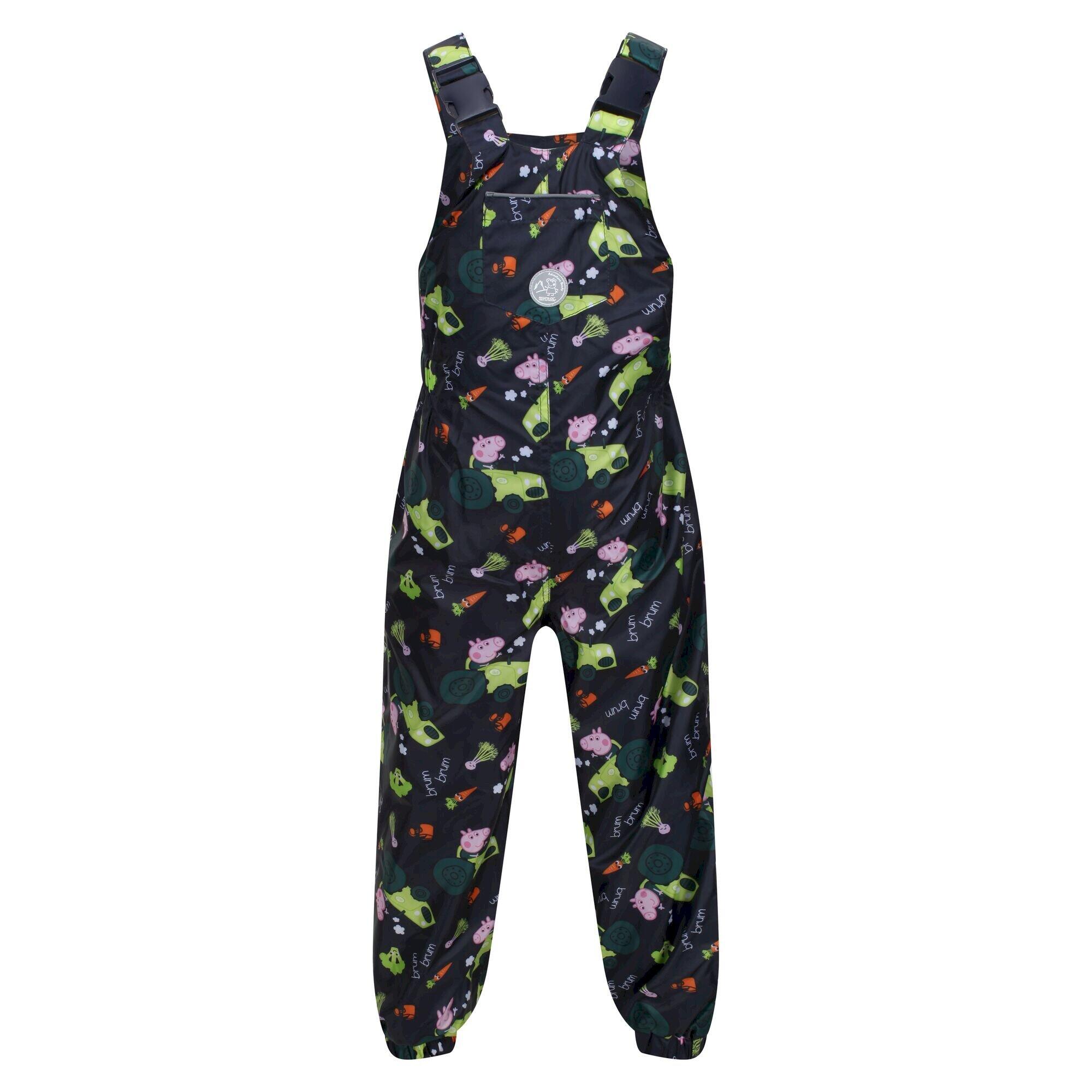 REGATTA Childrens/Kids Muddy Puddle Peppa Pig Dungarees (Navy)