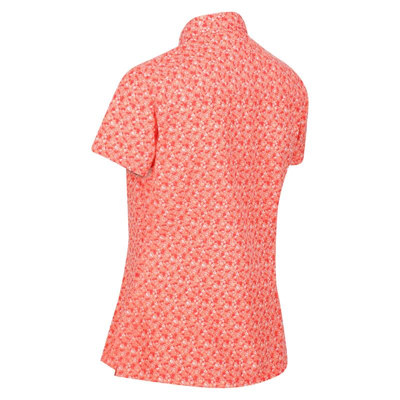 Dames Mindano VI Ditsy Print Shirt (Fusion Koraal)