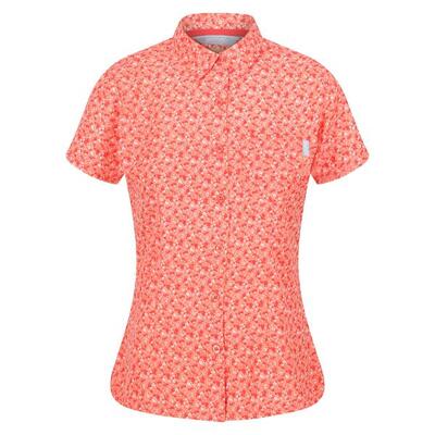 Dames mindano vi ditsy print shirt (fusion koraal)