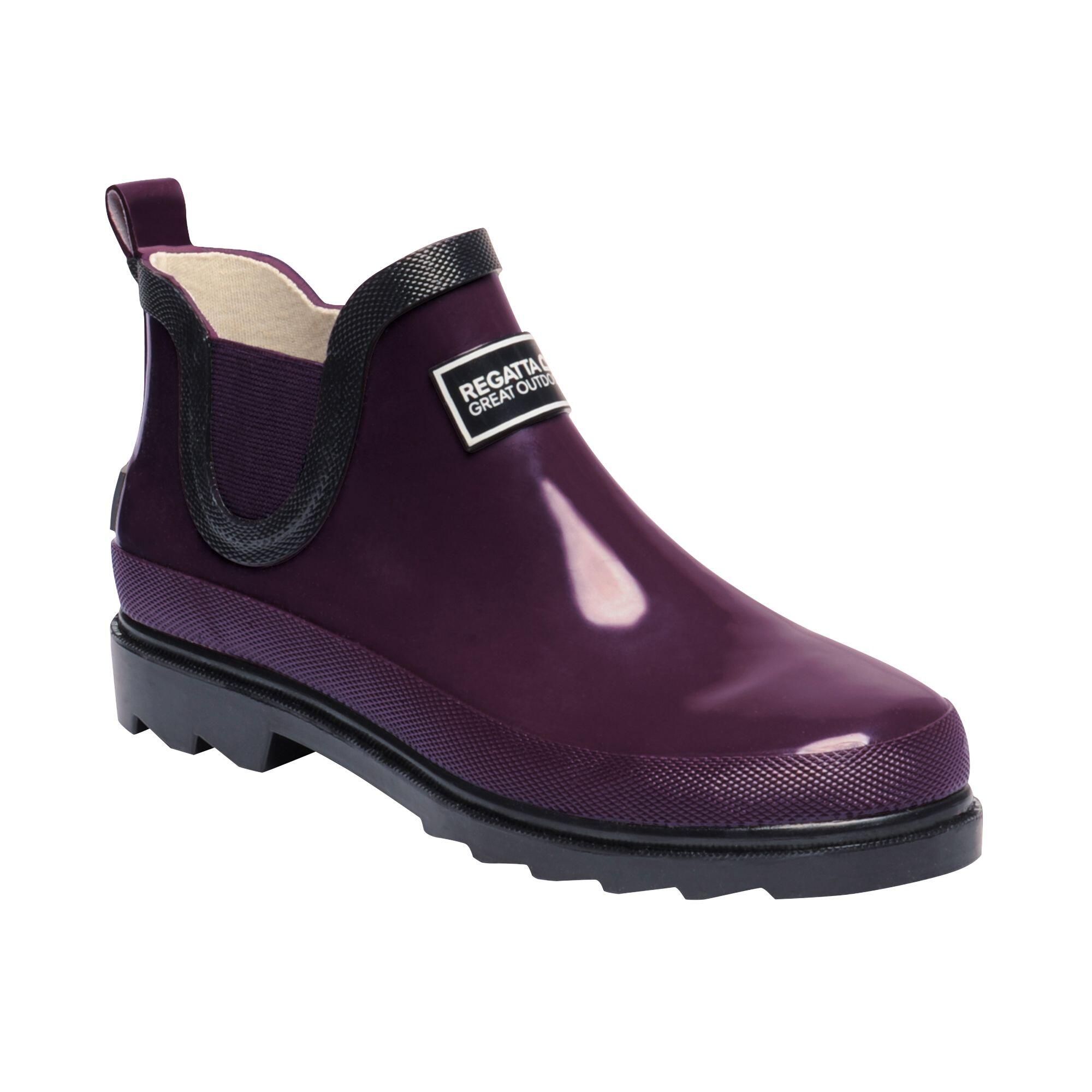 REGATTA Great Outdoors Womens/Ladies Harper Low Cut Wellington Boots (Prune/Iron)