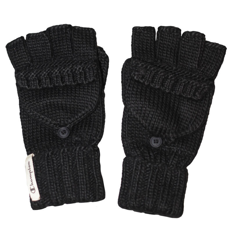 Unisex Adults Fingerless Mitten Gloves (Black)