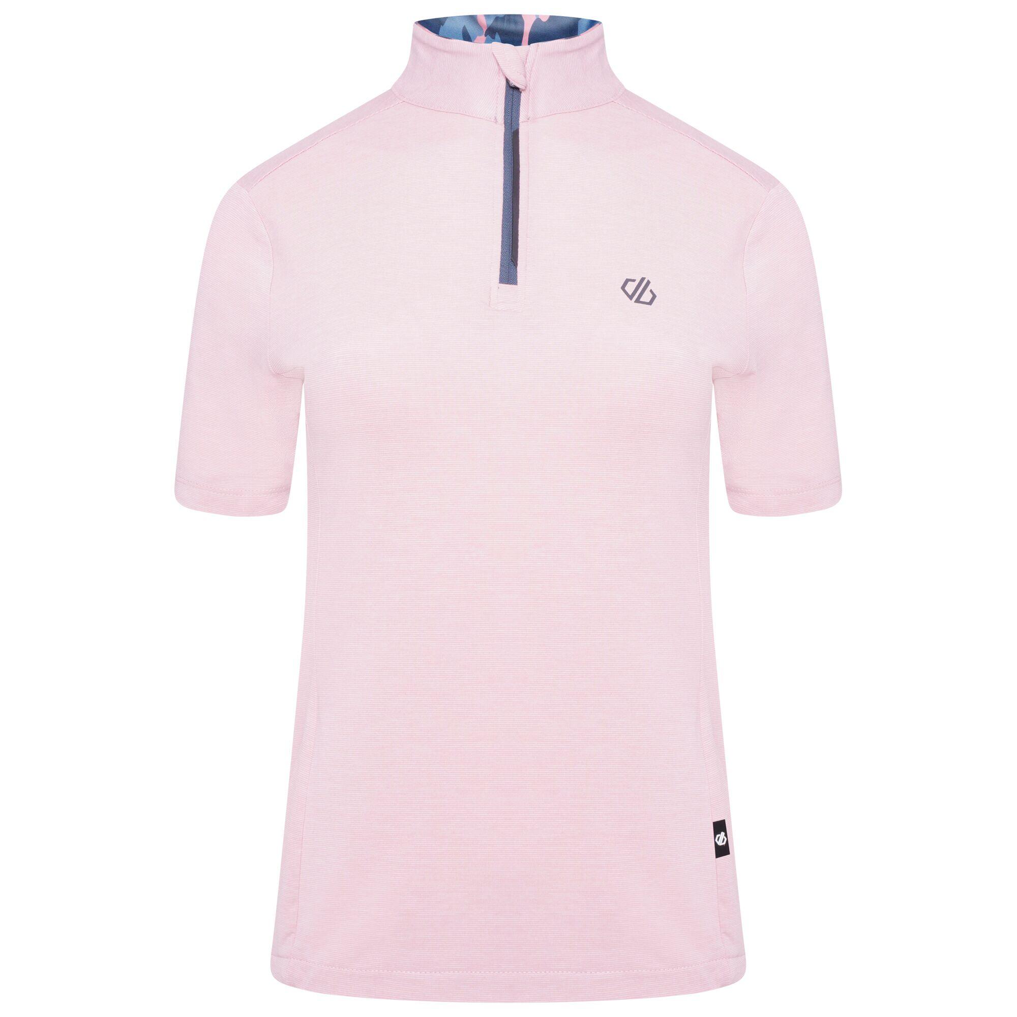 Womens/Ladies Pedal Through It Marl Lightweight Jersey (Powder Pink) 1/5