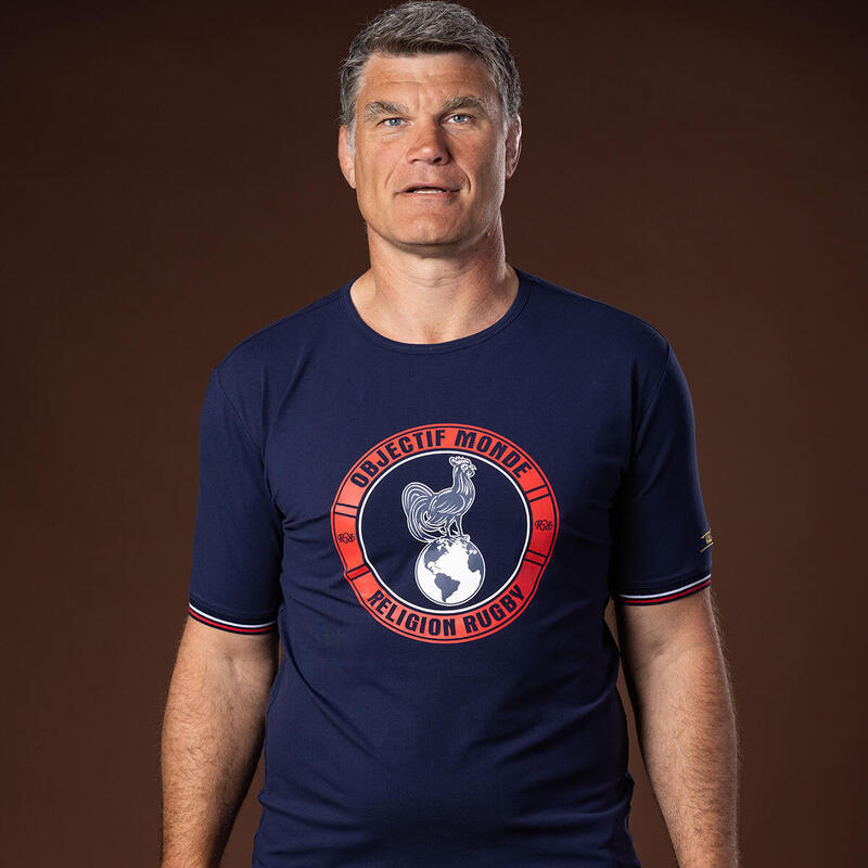T-shirt manches courtes de rugby homme Objectif Monde - Fabien Pelous