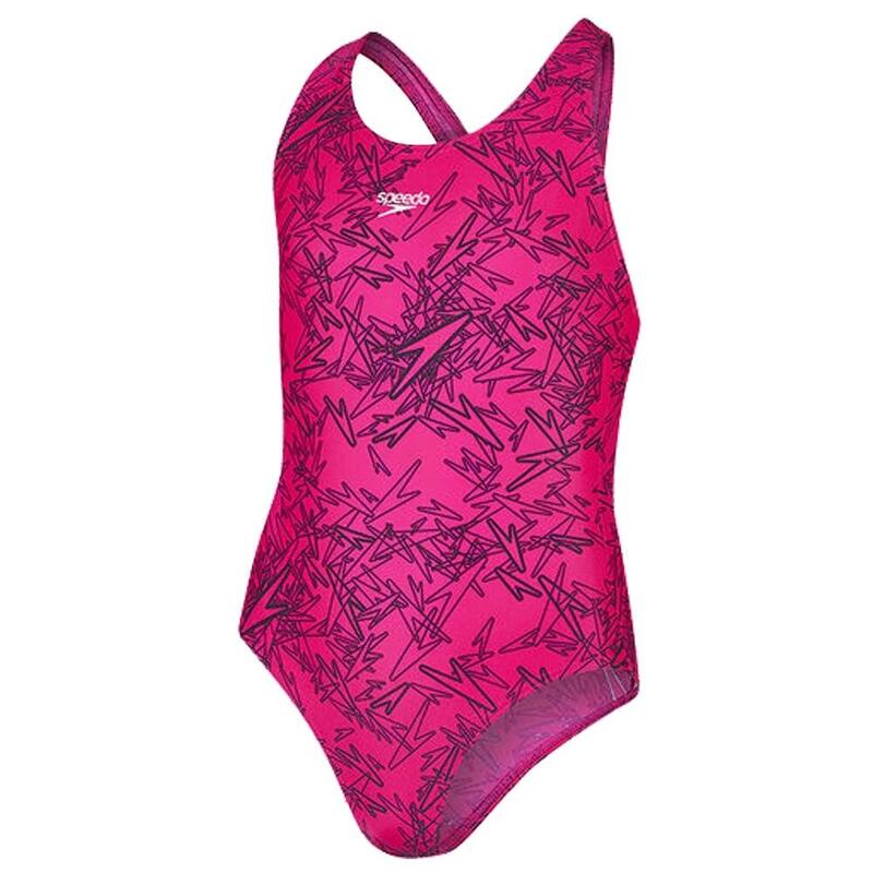 Costum de baie pentru fete Speedo Boom allover splashback rosu/negru