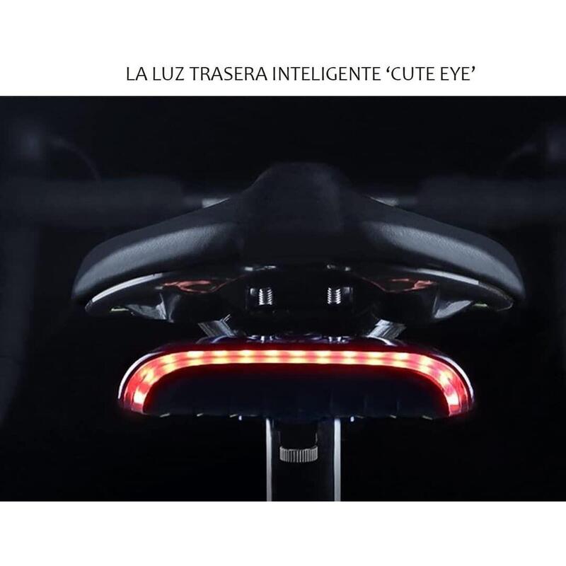 Luz traseira de bicicleta LED com controlo remoto e indicadores CUTE EYE