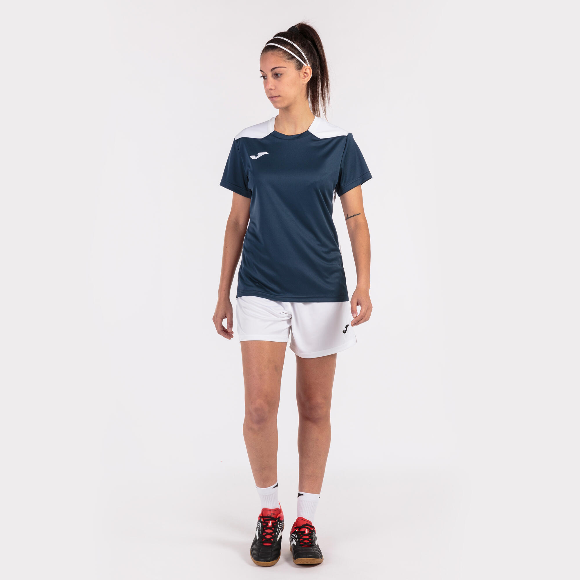 Joma Championship VI Dames T-shirt Korte Mouw - Marine / Wit 5/5