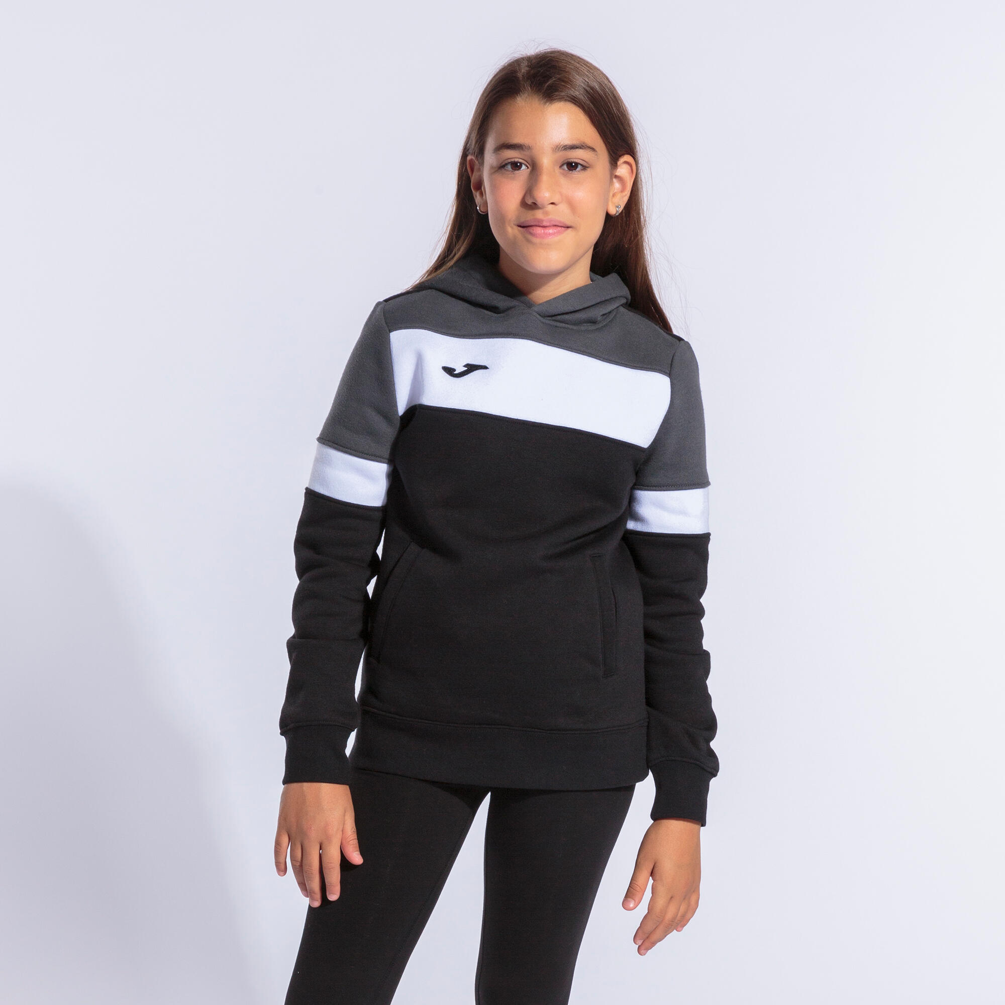 Camisola Com Capuz Futebol Criança Joma Crew IV Preto 2/5