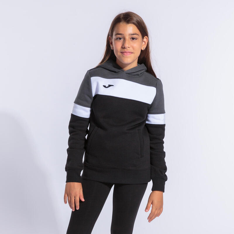 Sweat à capuche Femme Joma Crew iv noir anthracite blanc