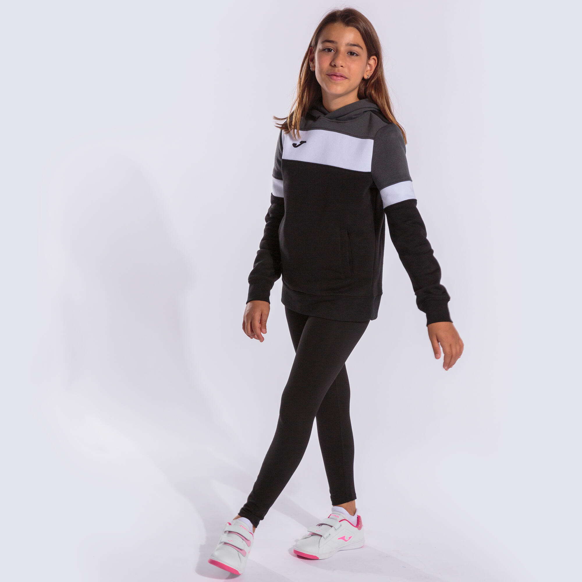 Camisola Com Capuz Futebol Criança Joma Crew IV Preto 4/5