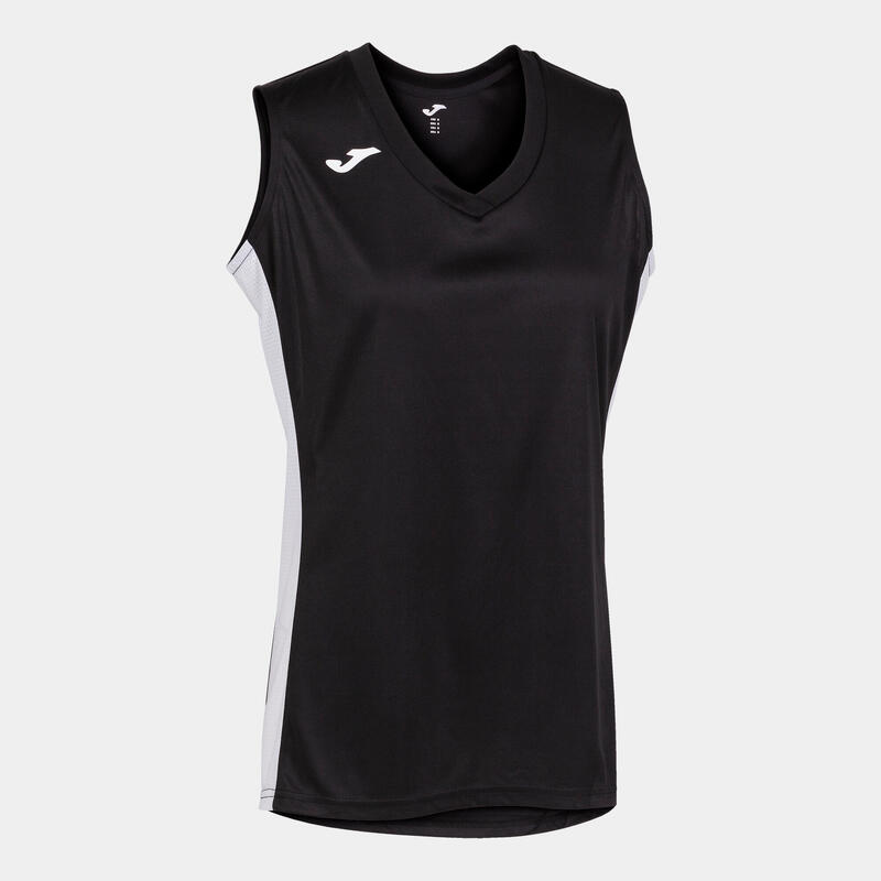 Camiseta sin mangas baloncesto Mujer Joma Cancha iii negro blanco