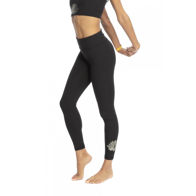 Legging Mallas Yoga de suave algodón Flow mujer negro