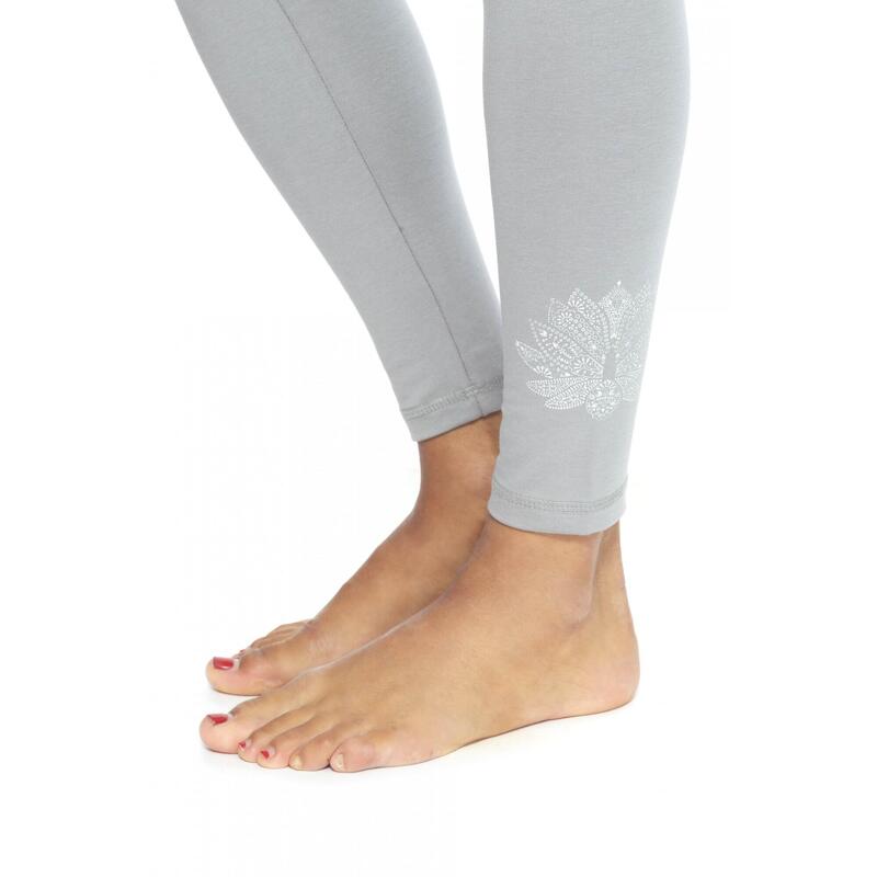 Legging Mallas Yoga de suave algodón Flow mujer gris claro