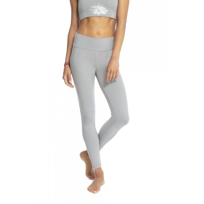 Legging Mallas Yoga de suave algodón Flow mujer gris claro