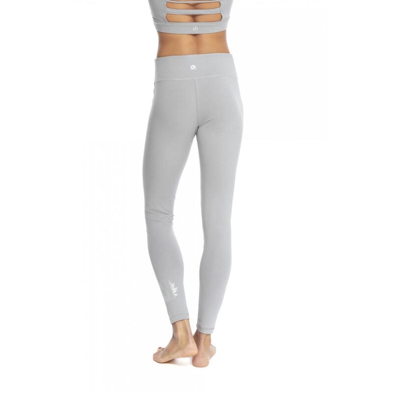 Legging Mallas Yoga de suave algodón Flow mujer gris claro